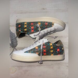 P448 Jack  Print Iridescent Sneakers White EU36 US NEW 100% Authentic.